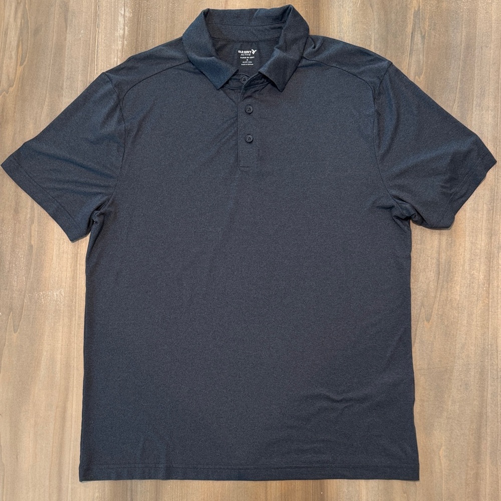 Men’s Dark Grey Polo Shirt Old Navy Performance Short Sleeve Golf Casual Shirt